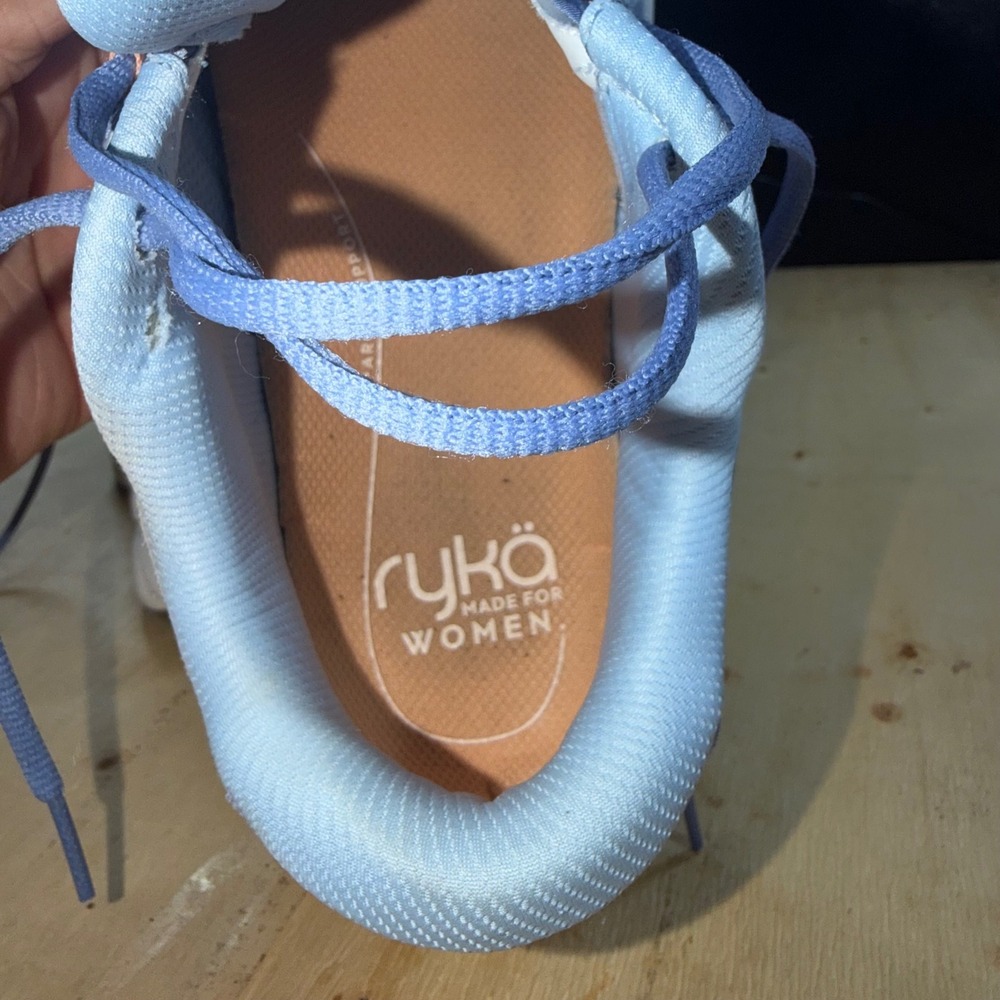 Ryka Skylift Womens 8.5W Wide Walking Shoes Blue Peach Athletic Sneakers - Picture 4 of 6